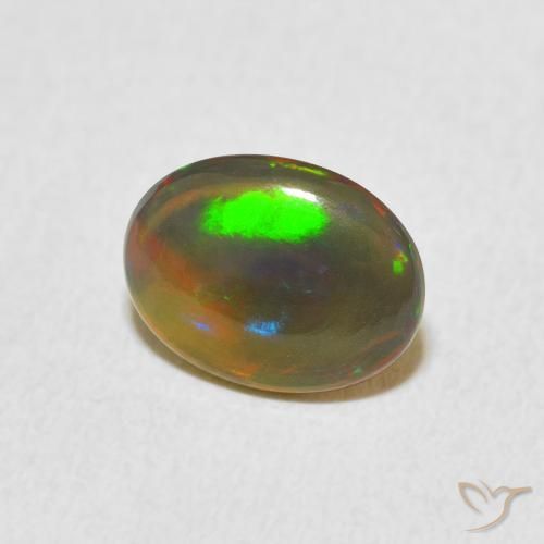 Ópalo Multicolor natural de 0.81 ct, Ovalada, Opaco