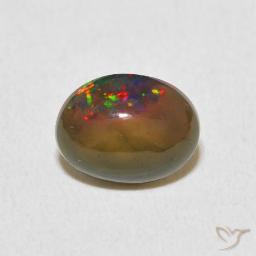 1.11ct Natural Multicolor Ópalo, Ovalada, Opaco