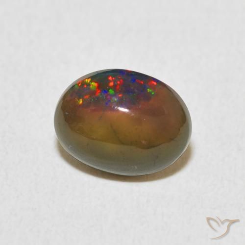 Ópalo Multicolor natural de 1.11 ct, Ovalada, Opaco