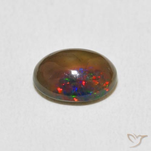 Ópalo Multicolor natural de 1.11 ct, Ovalada, Opaco