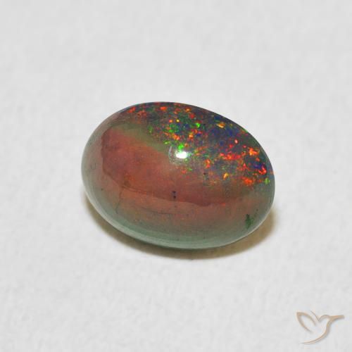 Ópalo Multicolor natural de 0.82 ct, Ovalada, Opaco