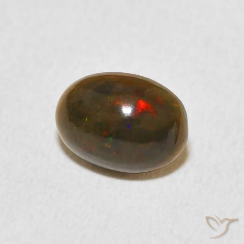 Ópalo Multicolor natural de 0.69 ct, Ovalada, Opaco