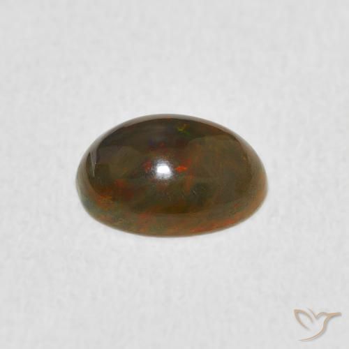 Ópalo Multicolor natural de 0.69 ct, Ovalada, Opaco