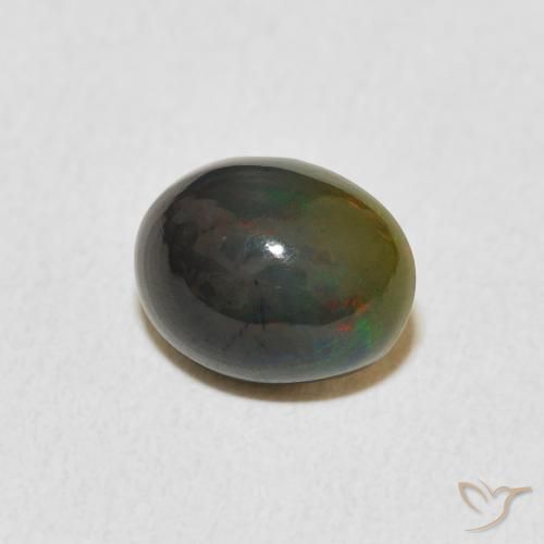 Ópalo Multicolor natural de 1.24 ct, Ovalada, Opaco