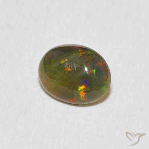 Ópalo Multicolor natural de 0.46 ct, Ovalada, Opaco