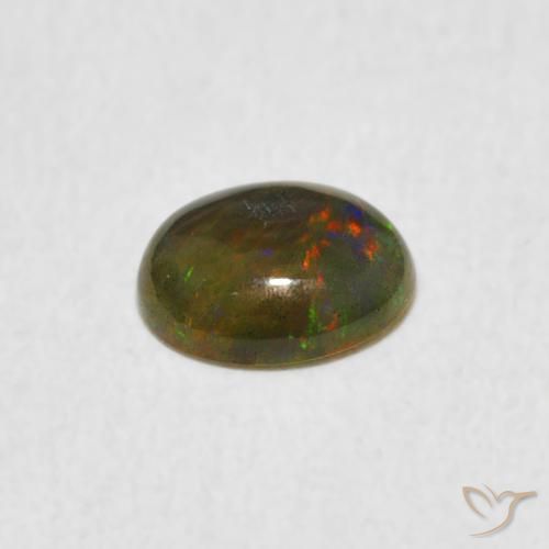 Ópalo Multicolor natural de 0.46 ct, Ovalada, Opaco