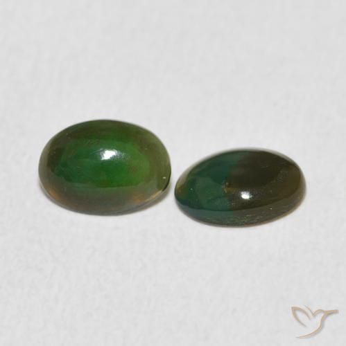 Gemas de Ópalo Multicolor natural de 0.82 ct, Ovalada, Opaco