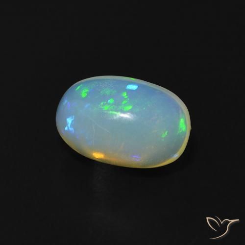 Ópalo Multicolor natural de 1.00 ct, Ovalada, Transparente