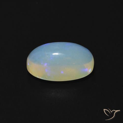 Ópalo Multicolor natural de 1.00 ct, Ovalada, Transparente