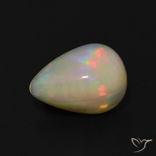 Ópalo Multicolor natural de 1.20 ct, En forma de pera, Transparente