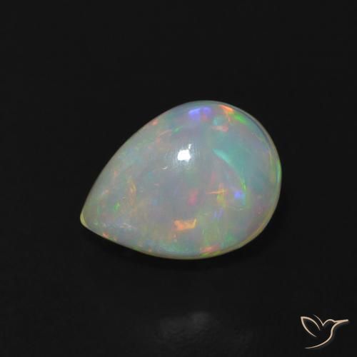 1.01ct Natural Multicolor Ópalo, En forma de pera, Transparente
