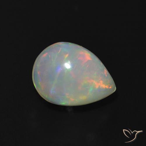 Ópalo Multicolor natural de 1.01 ct, En forma de pera, Transparente