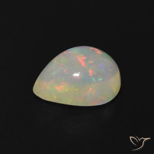Ópalo Multicolor natural de 1.01 ct, En forma de pera, Transparente