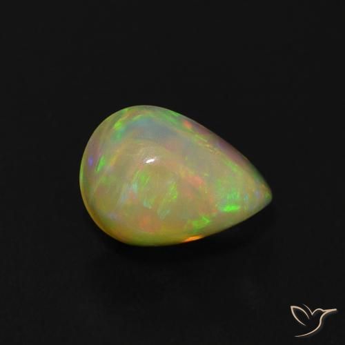 0.64ct Natural Multicolor Ópalo, En forma de pera, Transparente