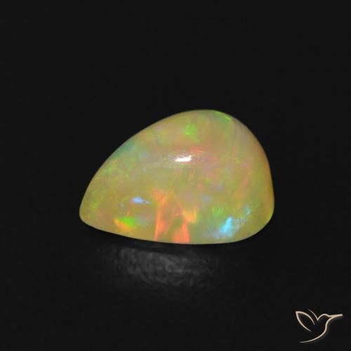 Ópalo Multicolor natural de 0.64 ct, En forma de pera, Transparente