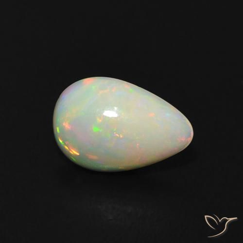Ópalo Multicolor natural de 0.36 ct, En forma de pera, Transparente