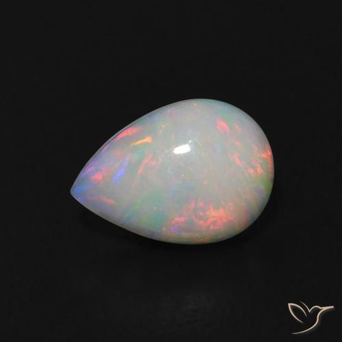 Ópalo Multicolor natural de 0.45 ct, En forma de pera, Transparente