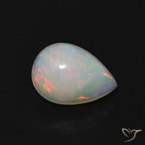 Ópalo Multicolor natural de 0.45 ct, En forma de pera, Transparente