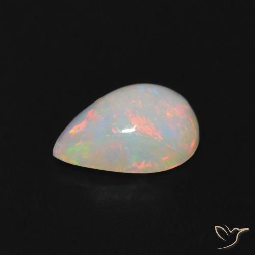 Ópalo Multicolor natural de 0.45 ct, En forma de pera, Transparente