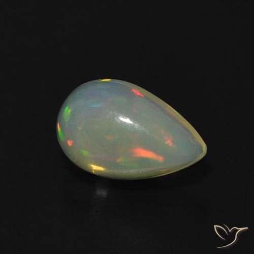 Ópalo Multicolor natural de 0.68 ct, En forma de pera, Transparente