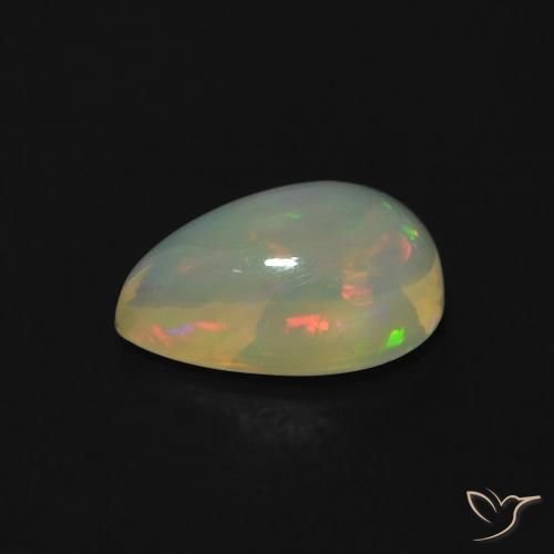 Ópalo Multicolor natural de 0.68 ct, En forma de pera, Transparente