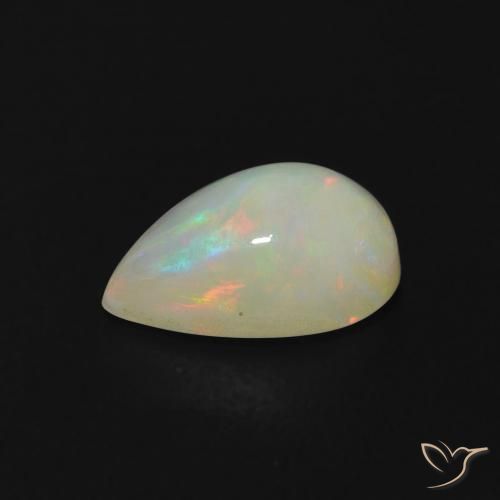 Ópalo Multicolor natural de 0.64 ct, En forma de pera, Transparente