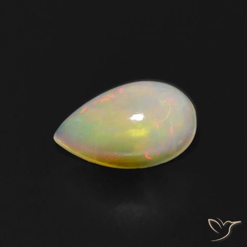 0.60ct Natural Multicolor Ópalo, En forma de pera, Transparente