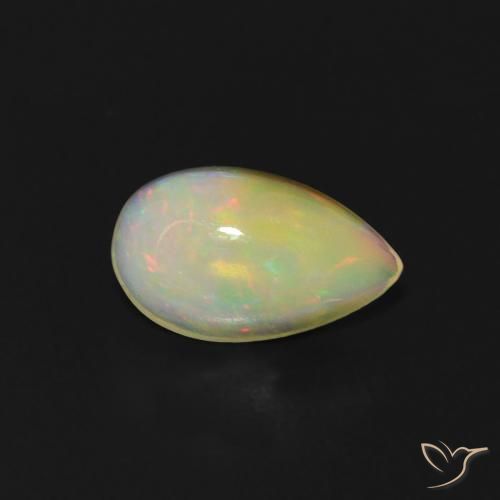 Ópalo Multicolor natural de 0.60 ct, En forma de pera, Transparente