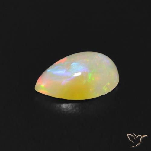 Ópalo Multicolor natural de 0.60 ct, En forma de pera, Transparente