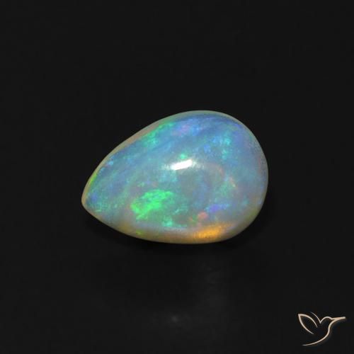 0.52ct Natural Multicolor Ópalo, En forma de pera, Transparente
