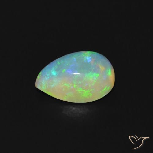 Ópalo Multicolor natural de 0.52 ct, En forma de pera, Transparente