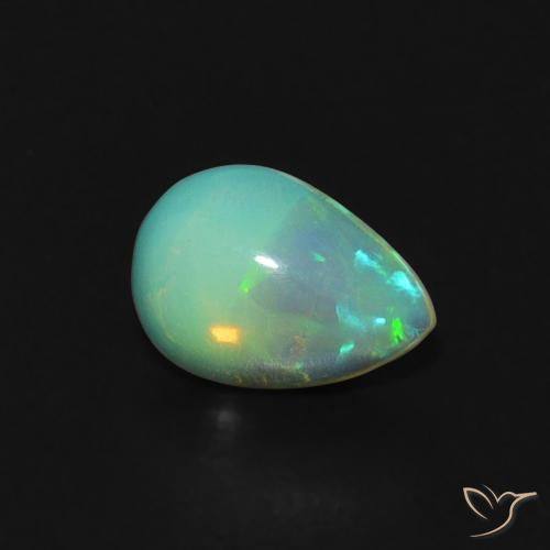 Ópalo Multicolor natural de 0.49 ct, En forma de pera, Transparente