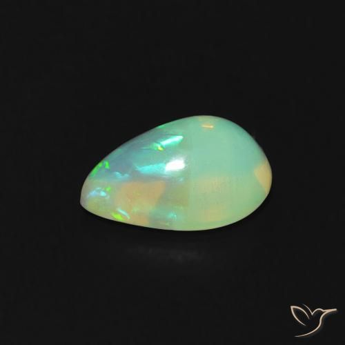 Ópalo Multicolor natural de 0.49 ct, En forma de pera, Transparente
