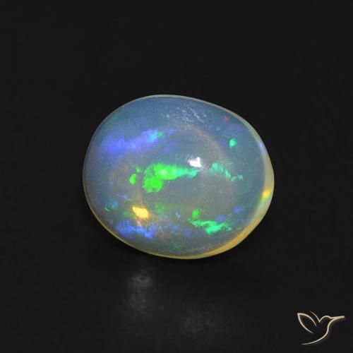 Ópalo Multicolor natural de 0.66 ct, Ovalada, Transparente