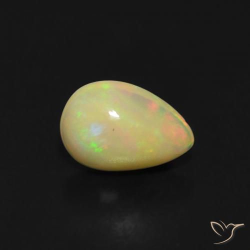 Ópalo Multicolor natural de 0.42 ct, En forma de pera, Transparente