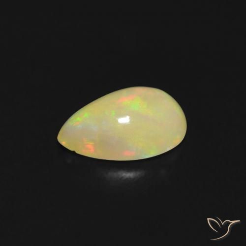 Ópalo Multicolor natural de 0.42 ct, En forma de pera, Transparente
