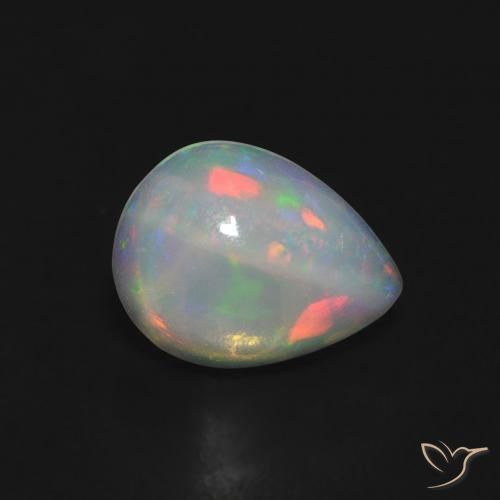 0.74ct Natural Multicolor Ópalo, En forma de pera, Transparente