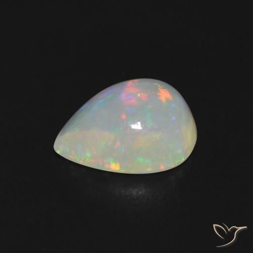 Ópalo Multicolor natural de 0.74 ct, En forma de pera, Transparente
