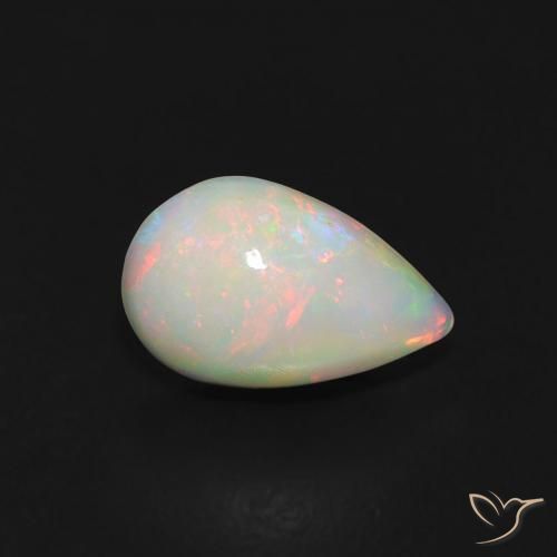 Ópalo Multicolor natural de 0.45 ct, En forma de pera, Transparente