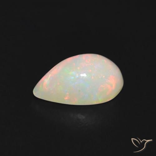 Ópalo Multicolor natural de 0.45 ct, En forma de pera, Transparente