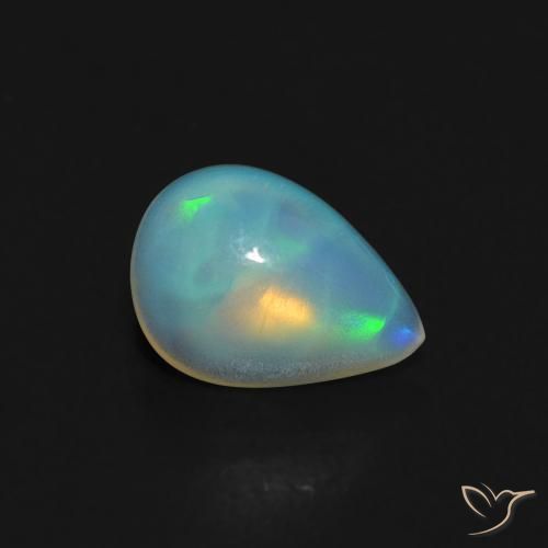 Ópalo Multicolor natural de 0.42 ct, En forma de pera, Transparente