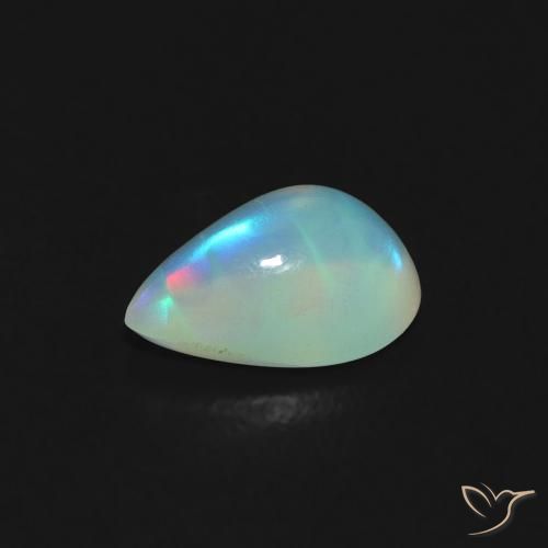 Ópalo Multicolor natural de 0.42 ct, En forma de pera, Transparente