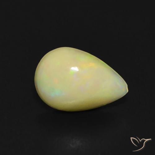 Ópalo Multicolor natural de 0.54 ct, En forma de pera, Transparente