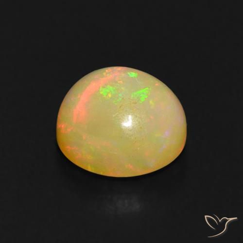 Ópalo multicolor natural de 0,62 ct, corte redondo, transparente