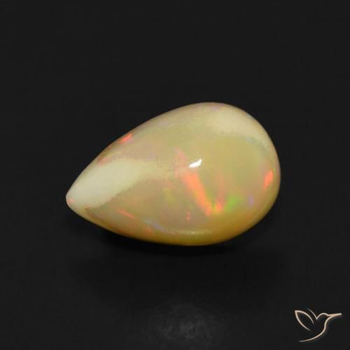 Ópalo Multicolor natural de 0.93 ct, En forma de pera, Transparente