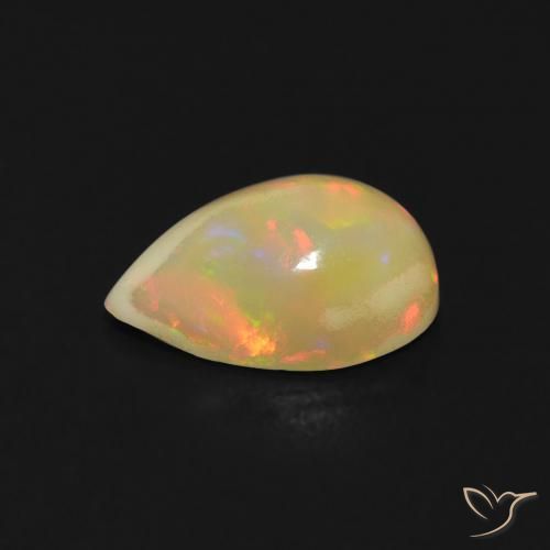 Ópalo Multicolor natural de 0.93 ct, En forma de pera, Transparente