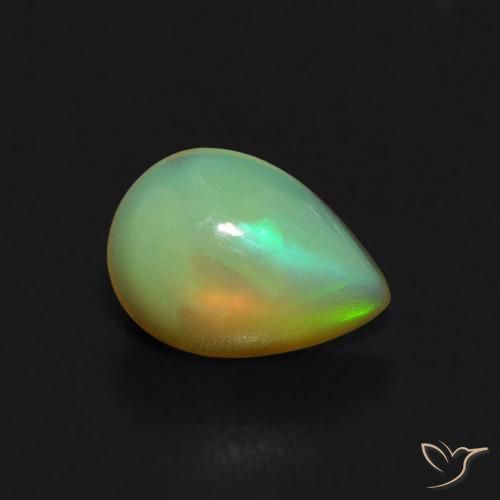0.45ct Natural Multicolor Ópalo, En forma de pera, Transparente