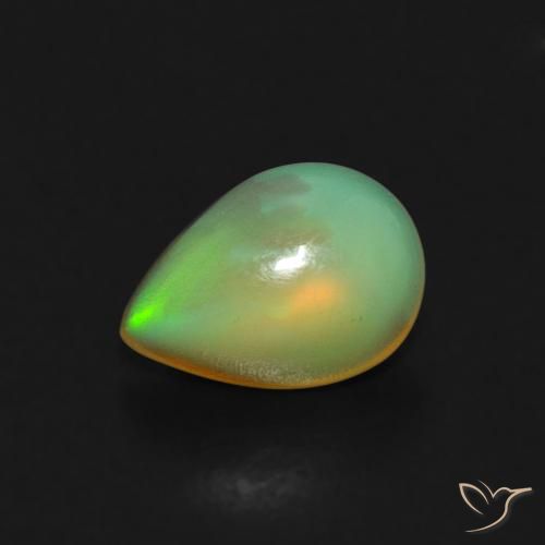 Ópalo Multicolor natural de 0.45 ct, En forma de pera, Transparente
