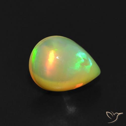 Ópalo Multicolor natural de 0.76 ct, En forma de pera, Transparente