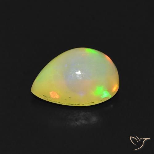 Ópalo Multicolor natural de 0.76 ct, En forma de pera, Transparente